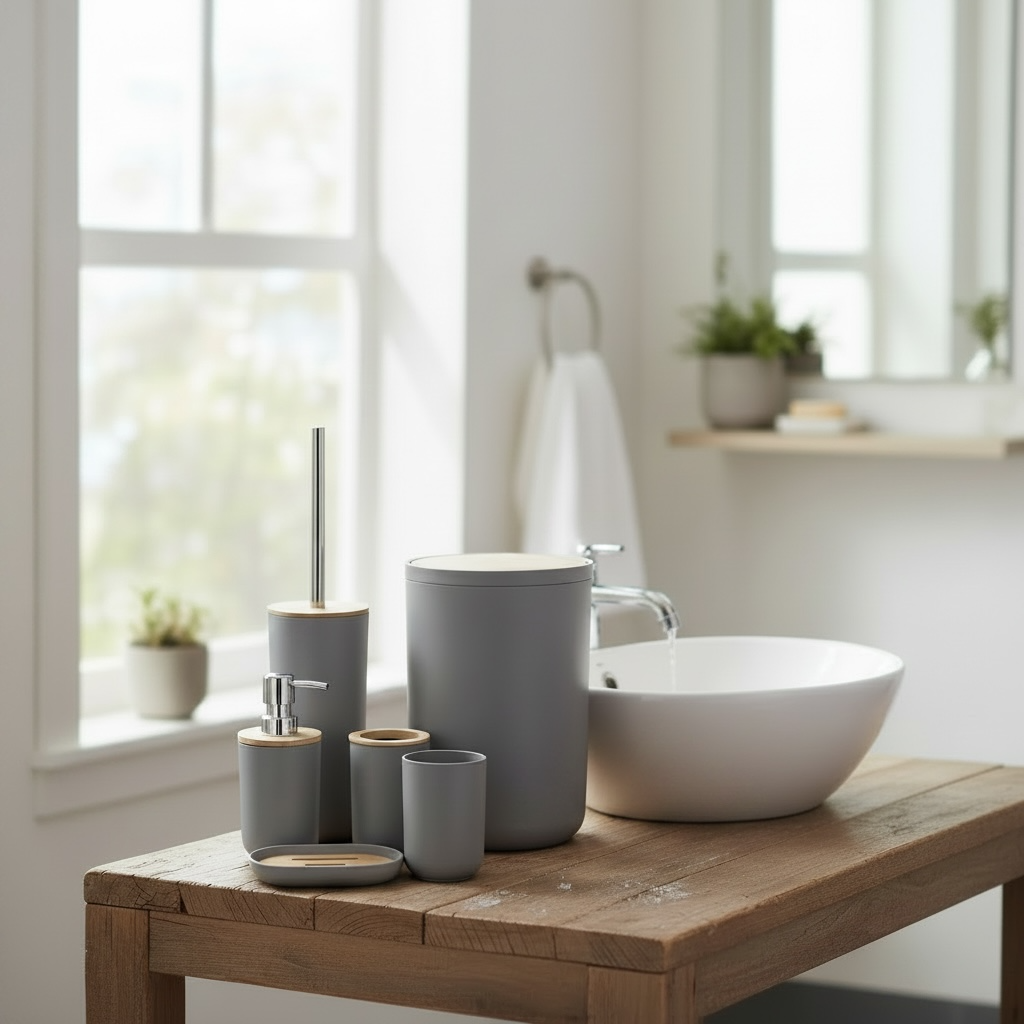 6 PC Bathroom Dustbin Set