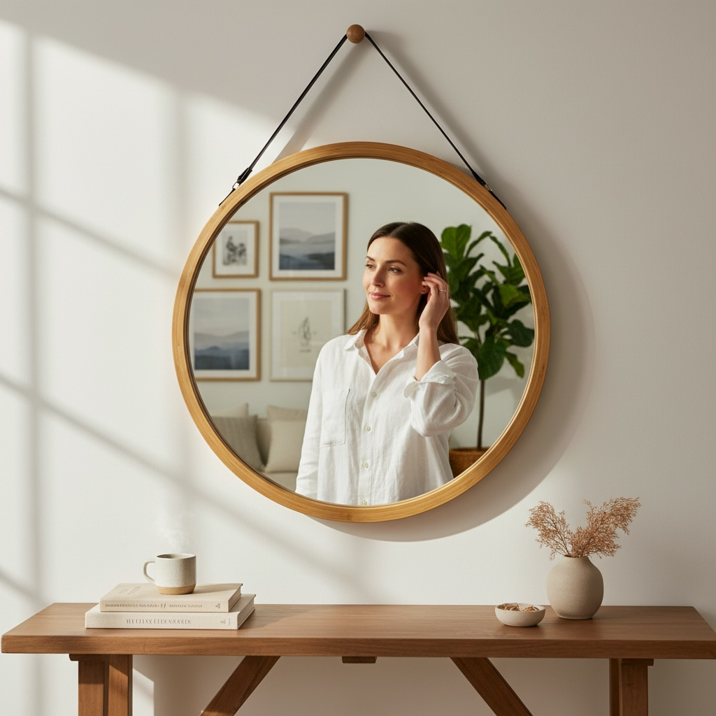 20” Mirror with leather Strap