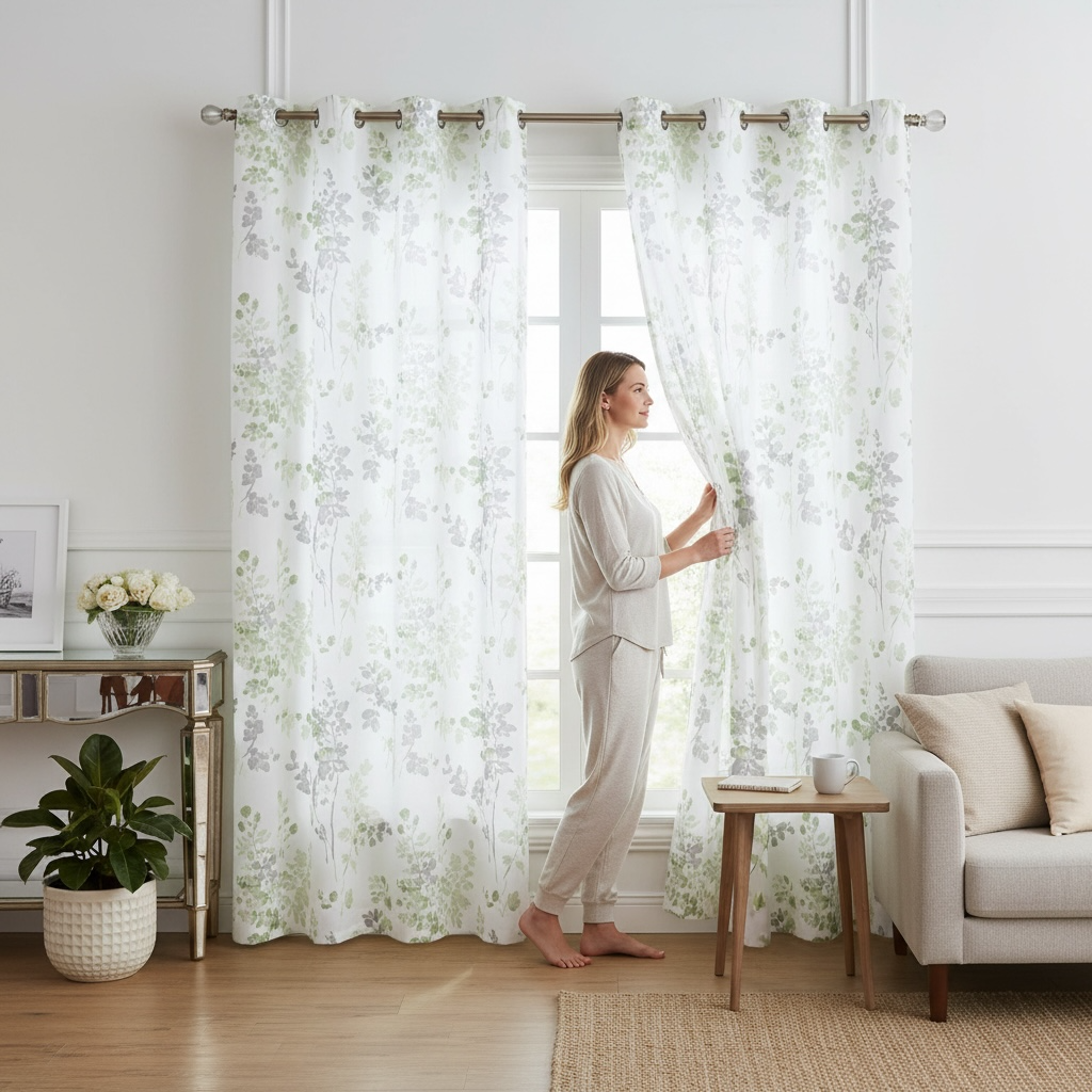 Floral Curtain 84"