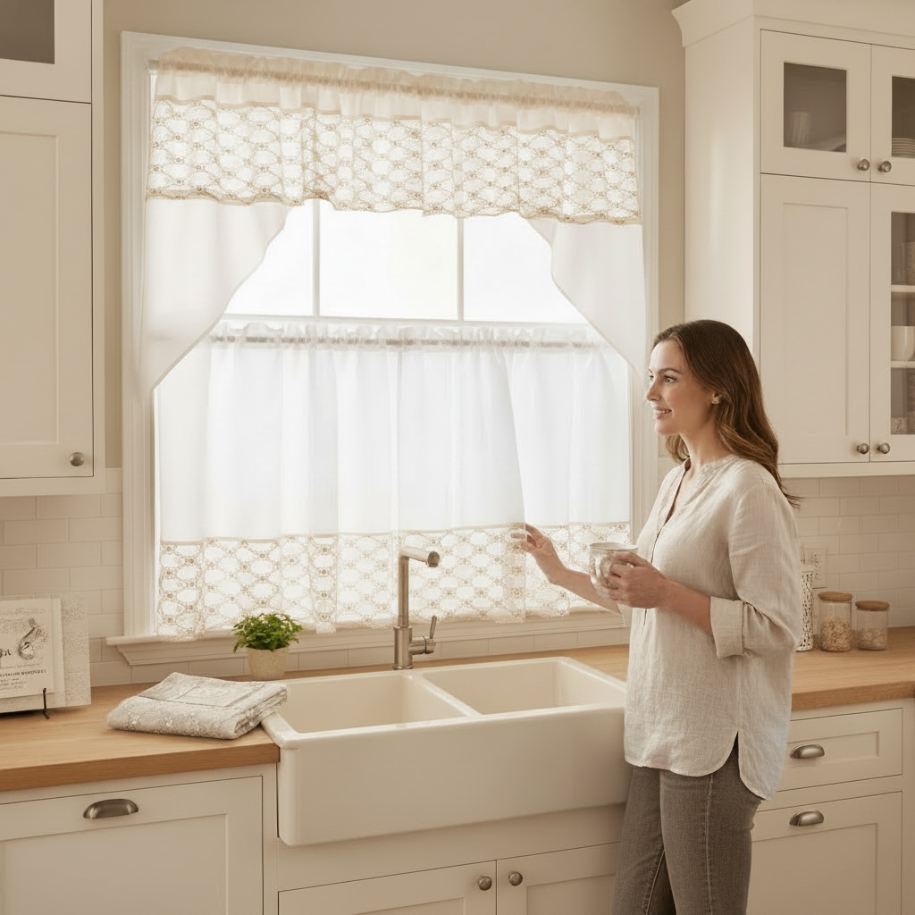 3 piece Kitchen Curtains