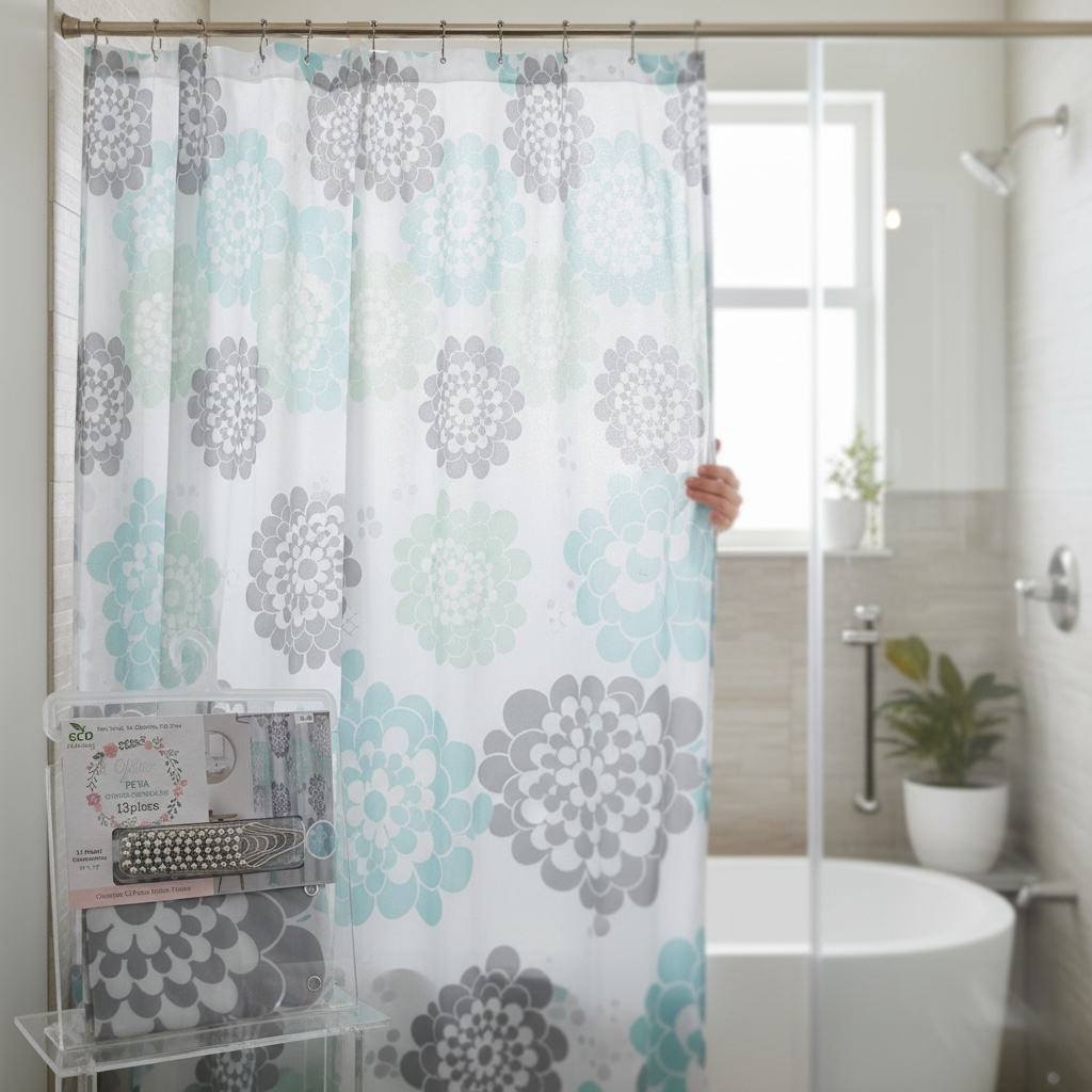 Shower Curtain 72x72" with Hooks