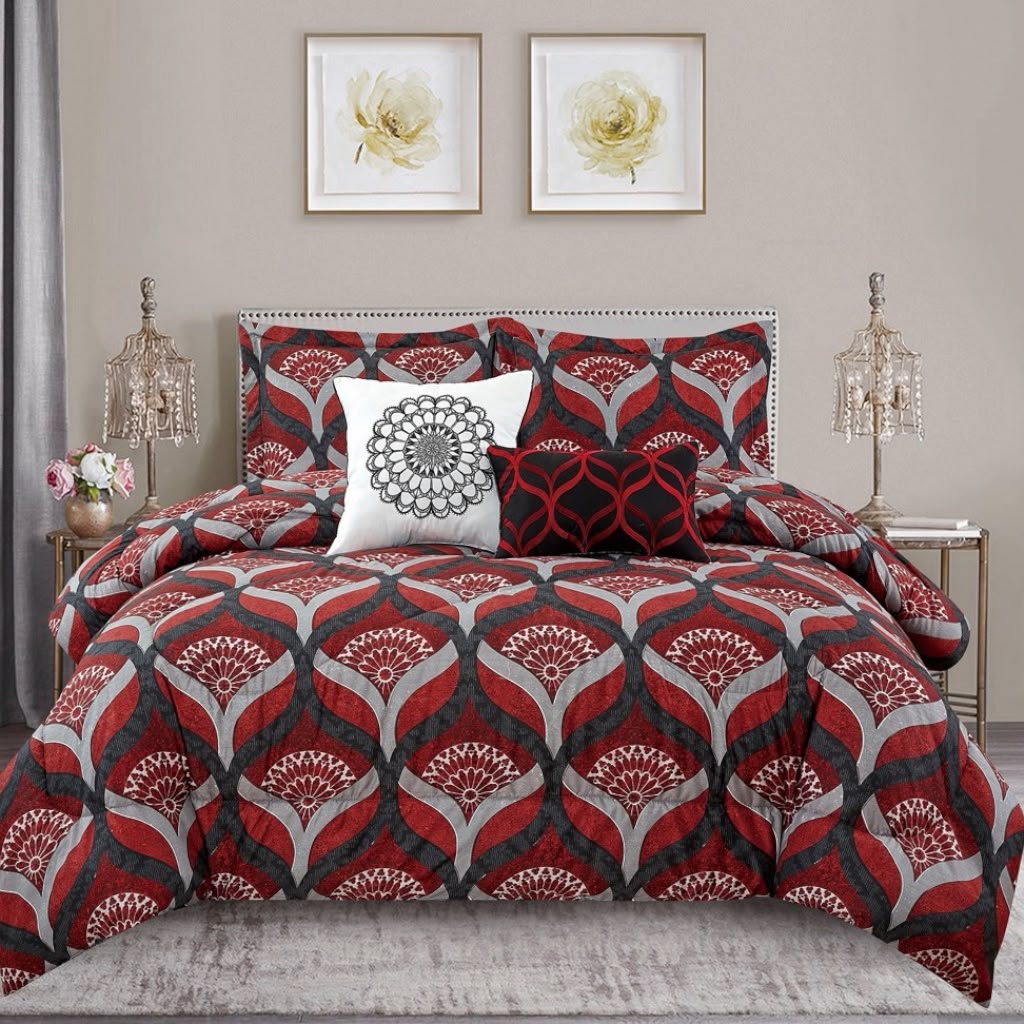King size reversable comforter set 5 piece