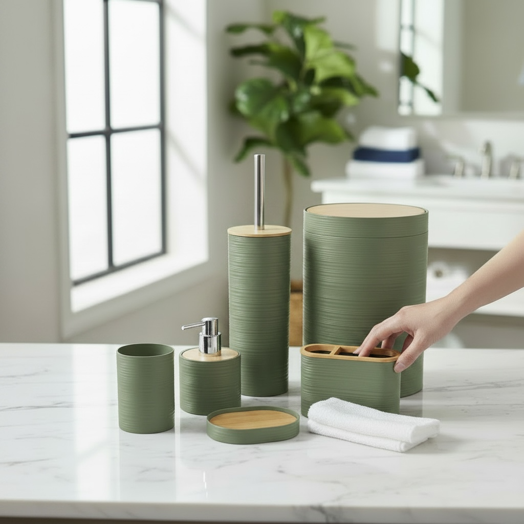 Bathroom Dustbin Set 6 Pieces