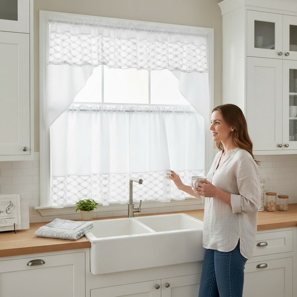 3 piece Kitchen Curtains