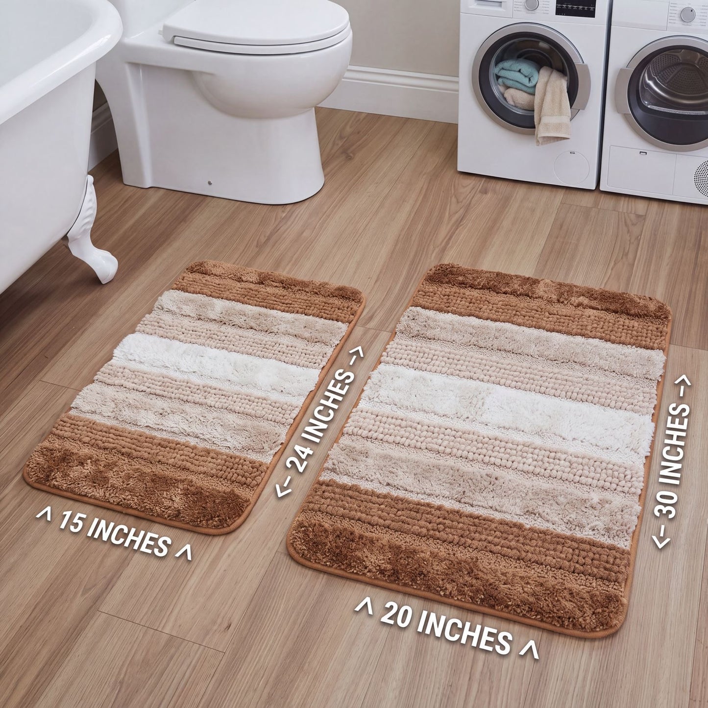 2 Piece Bath Rugs Set