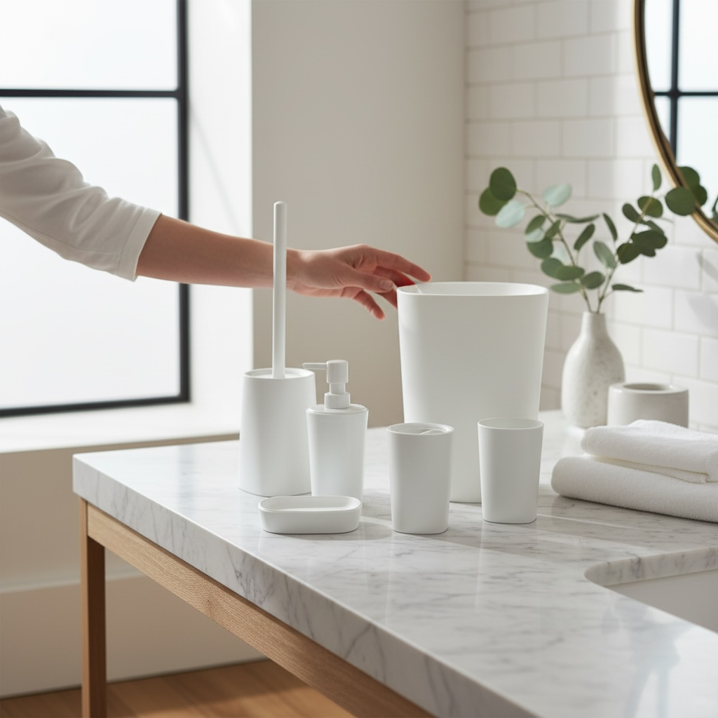 6 PC Bathroom Dustbin Set