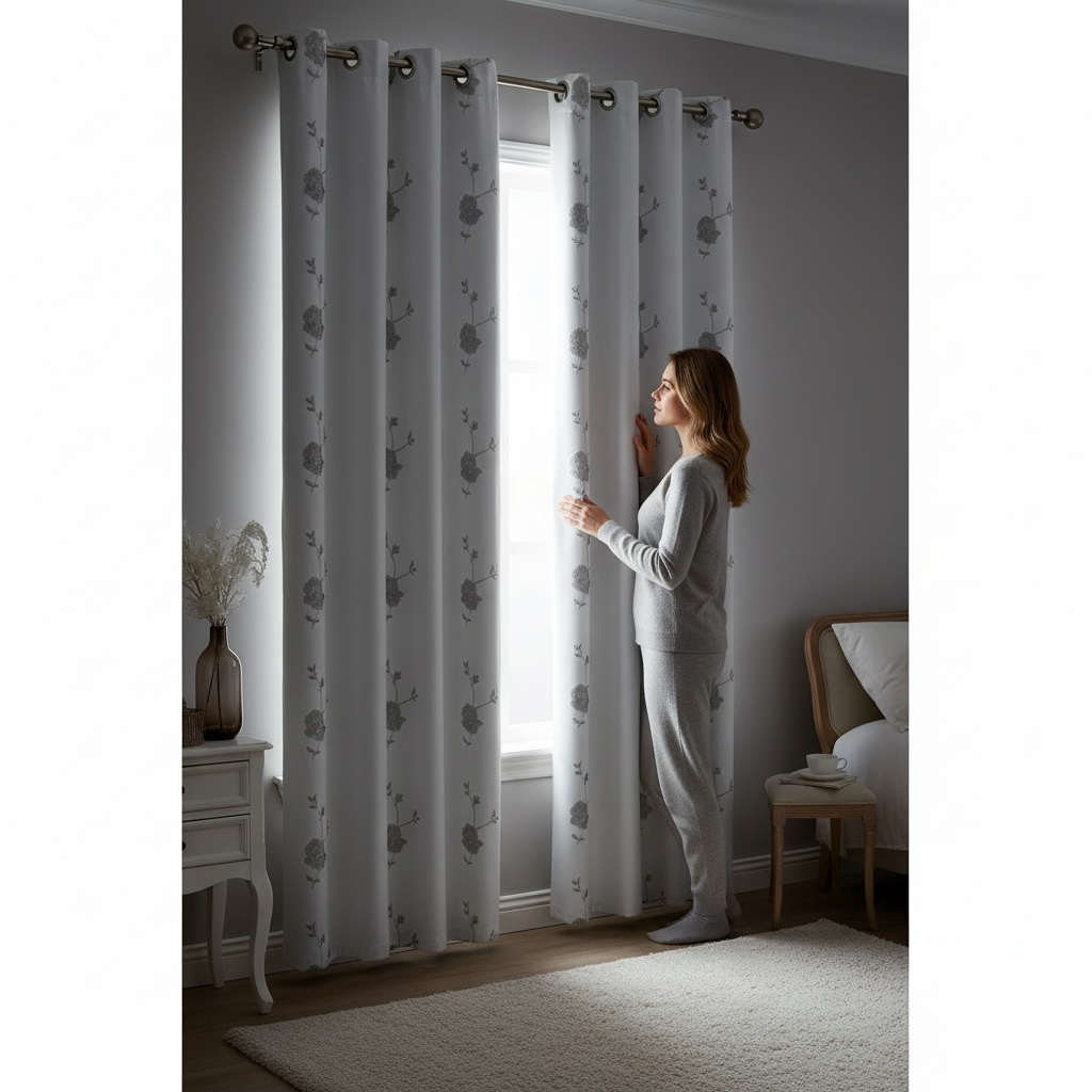 Floral Blackout Curtain 84"