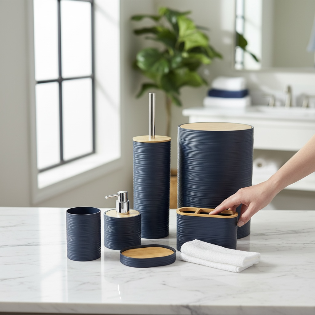 Bathroom Dustbin Set 6 Pieces