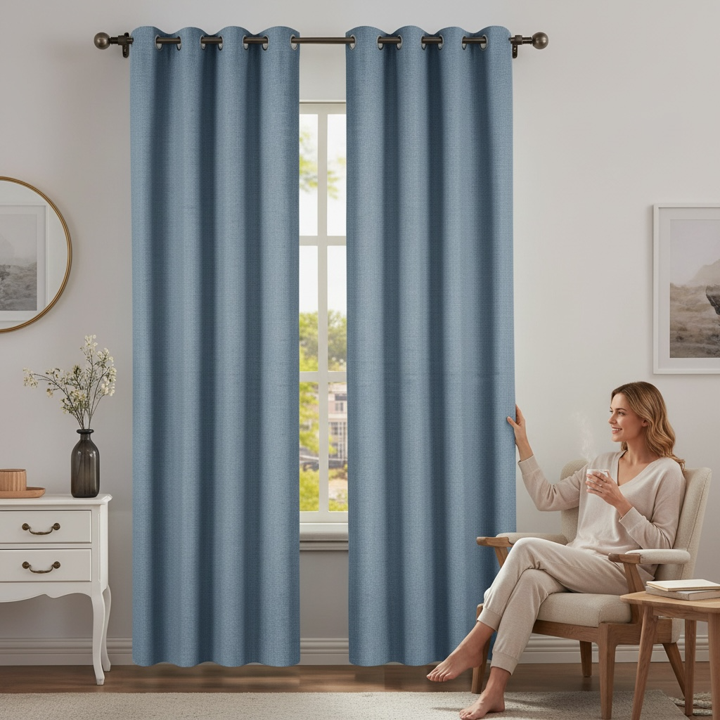 Black out textured Curtain 84”