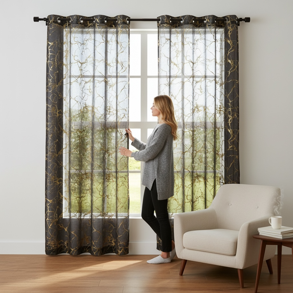 Denver Sheer with Gold 84"