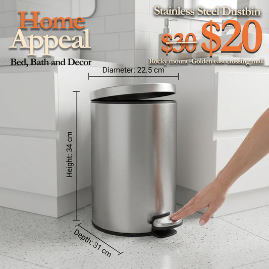 2 Gallon Stainless steel Dustbin