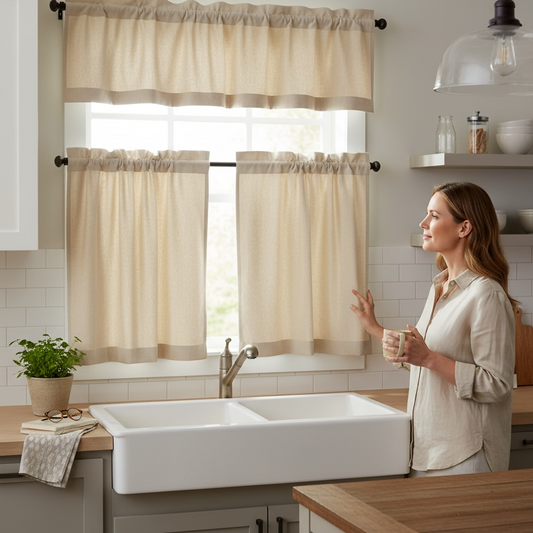 3-Piece Blackout Kitchen Curtain Set