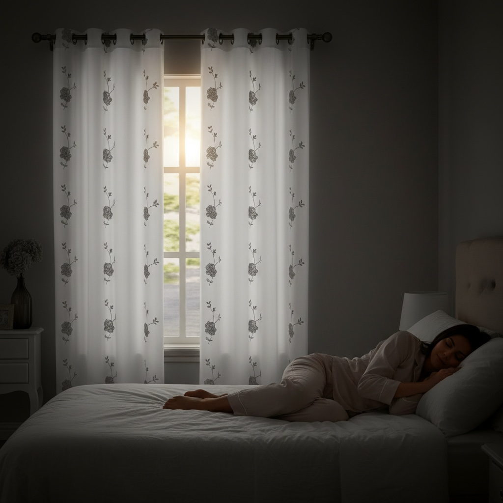 Floral Blackout Curtain 84"