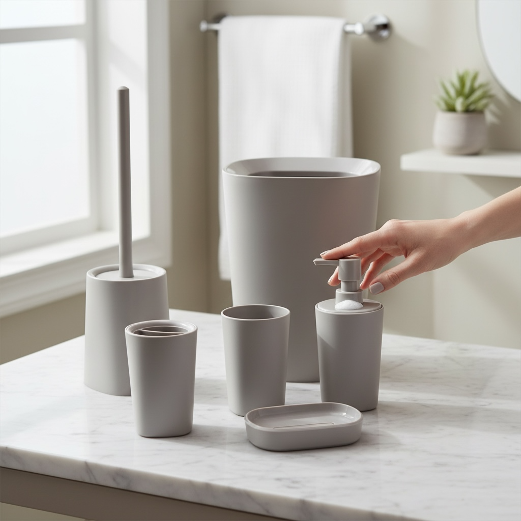 6 PC Bathroom Dustbin Set