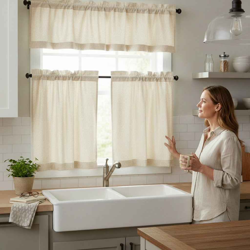 3 Pc kitchen Curtain Blackout