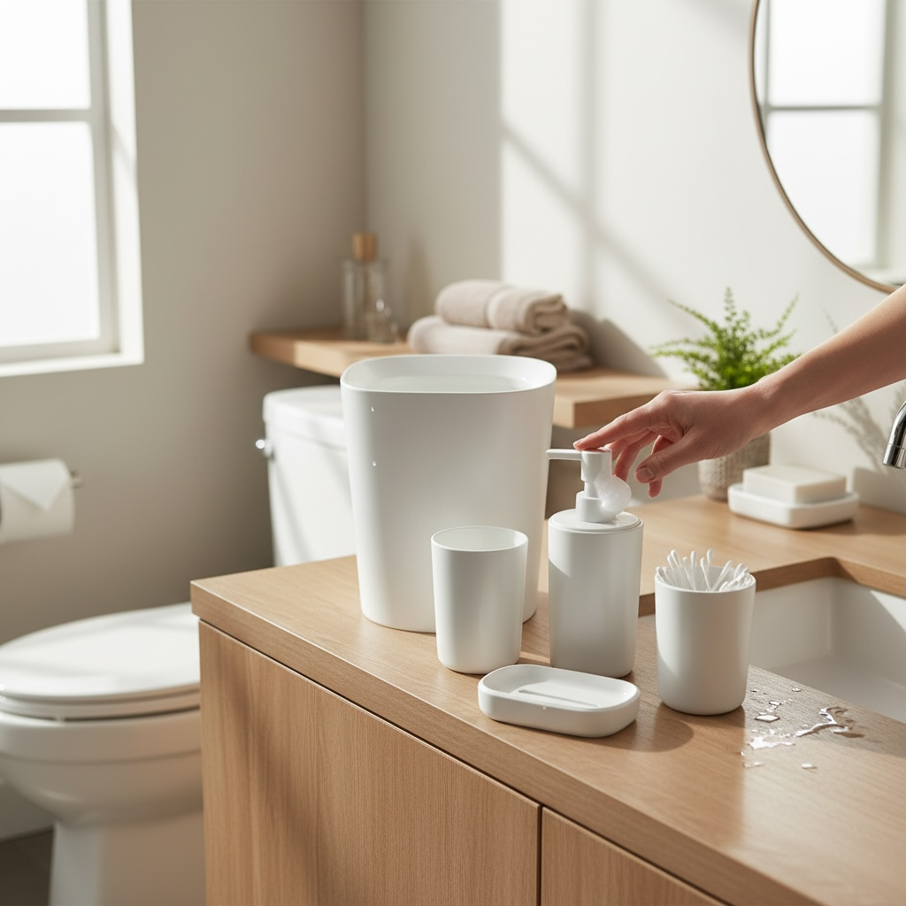 6 PC Bathroom Dustbin Set