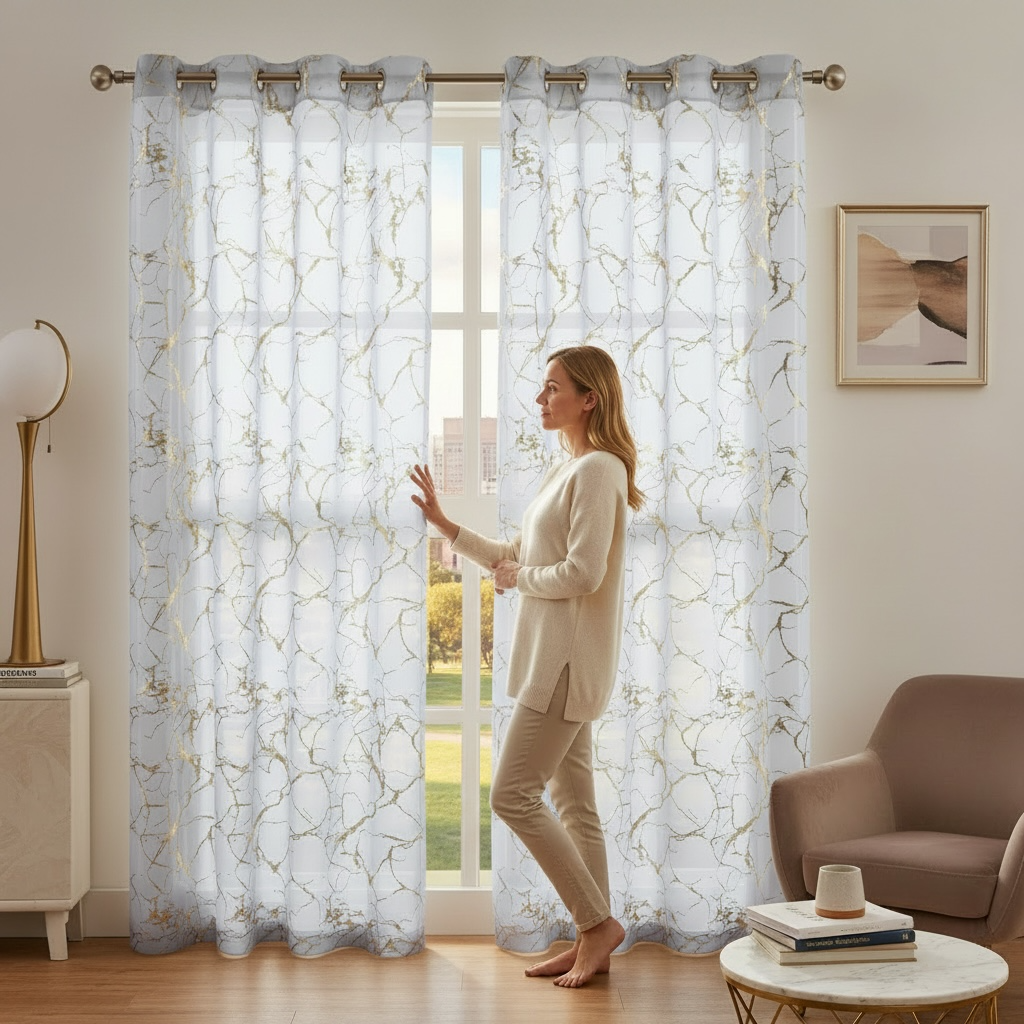 Denver Sheer with Gold 84"