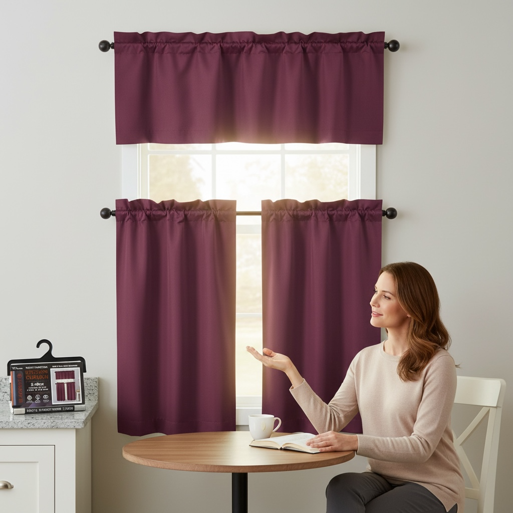 3 Pc kitchen Curtain Blackout