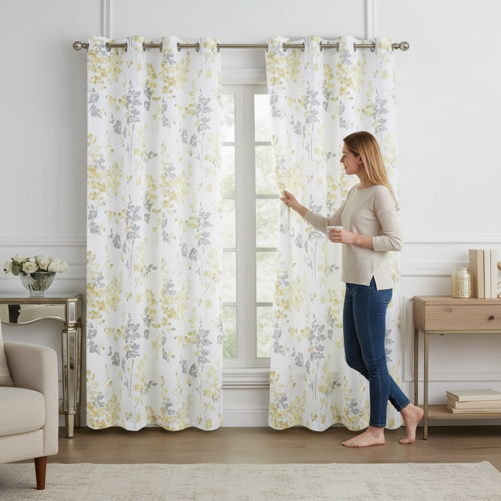 Floral Curtain 84"