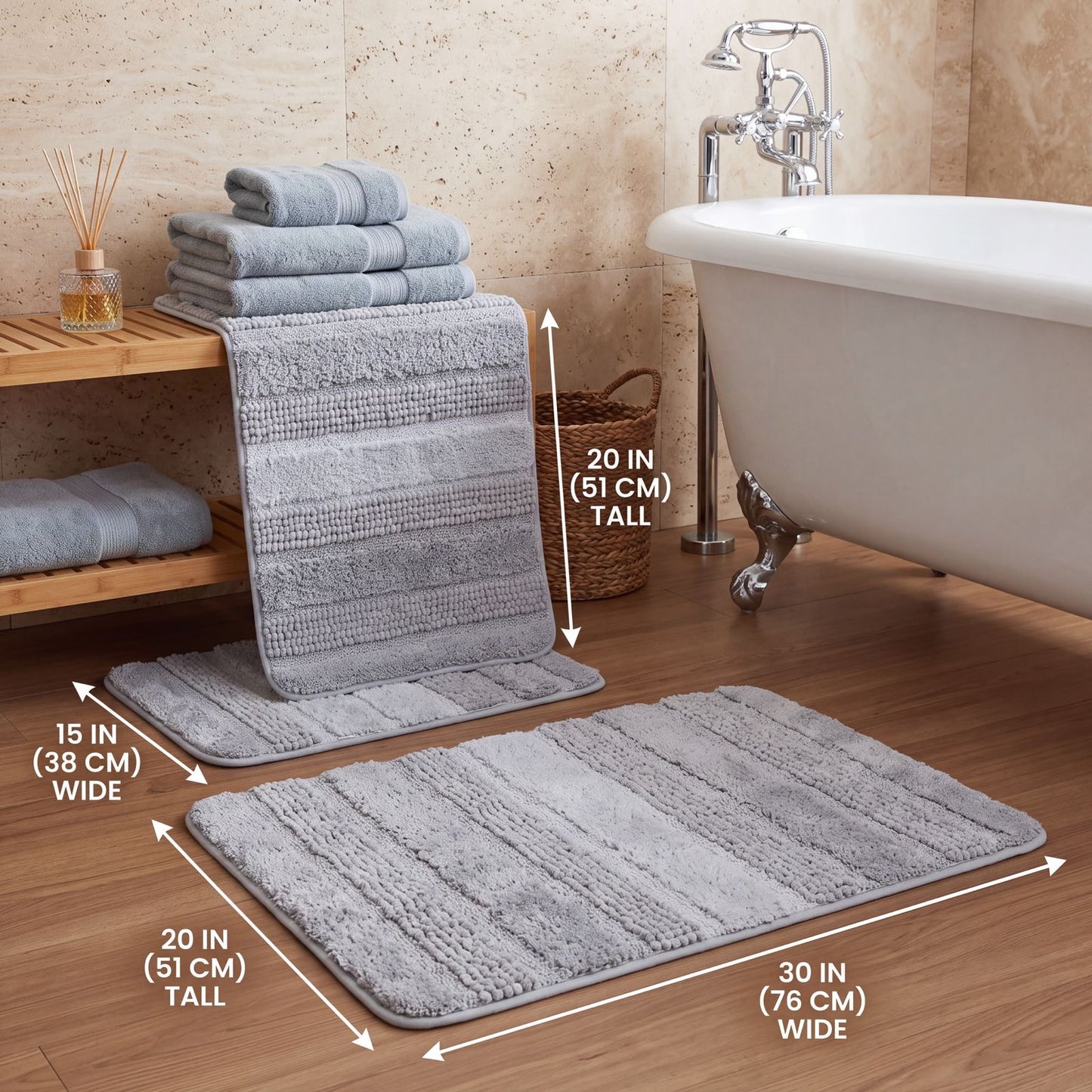 2 Piece Bath Rugs Set