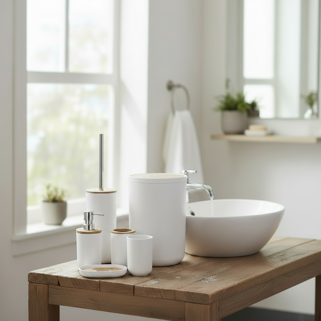 6 PC Bathroom Dustbin Set
