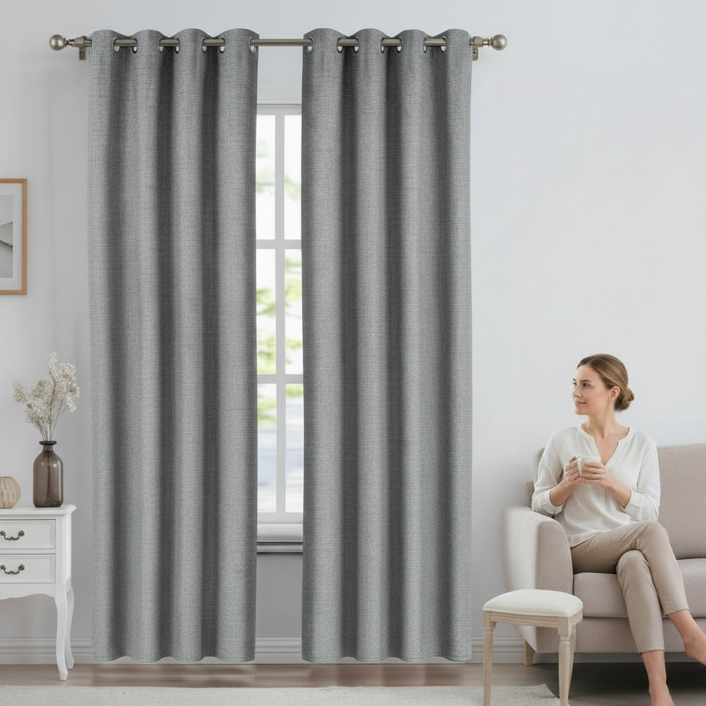 Black out textured Curtain 84”