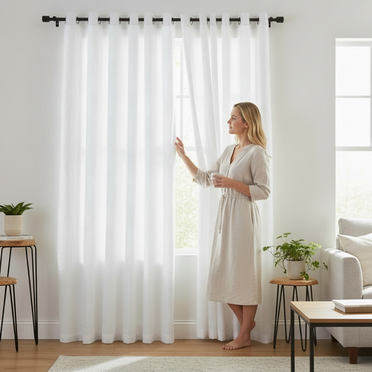 Curtain Panel 84" Flower Design