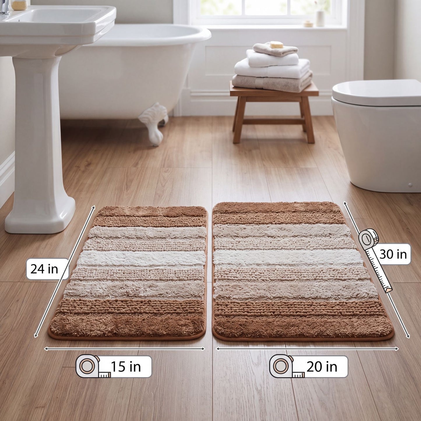 2 Piece Bath Rugs Set