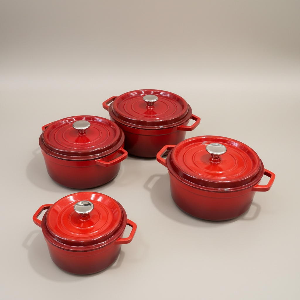 Iron Cast Red Pots