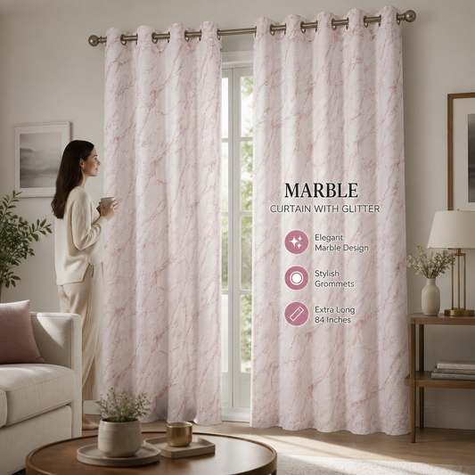Marble Texture Curtain 84"