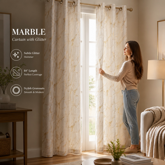 Marble Texture Curtain 84"