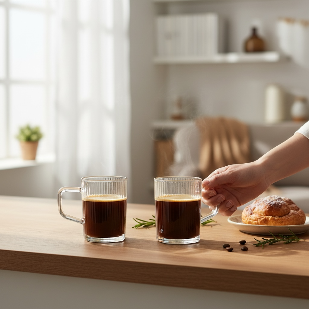 6 Pack Glass Cups Set