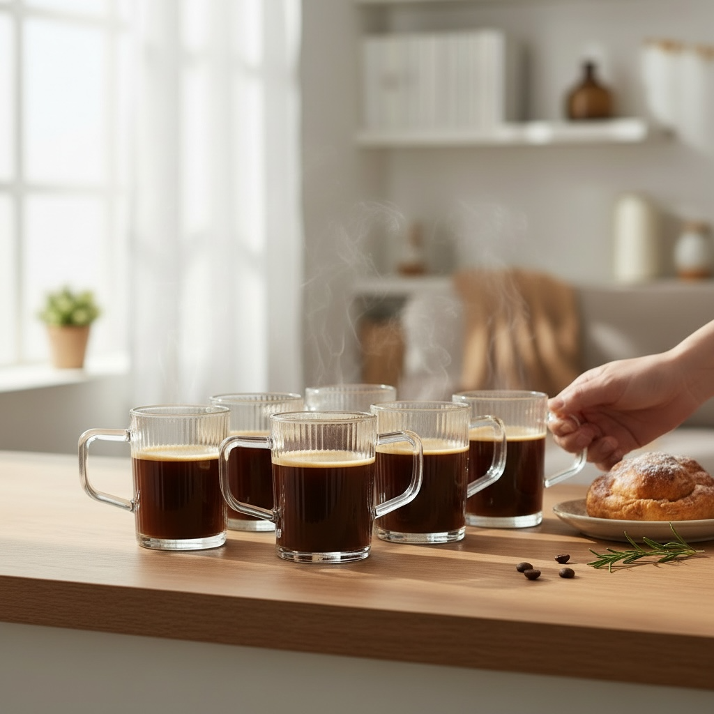 6 Pack Glass Cups Set