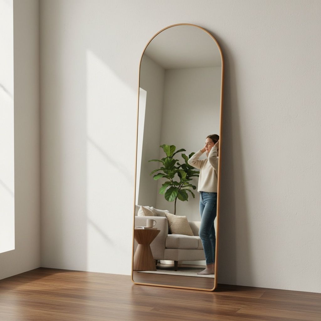 Gold Mirror With Stand 62"x19"