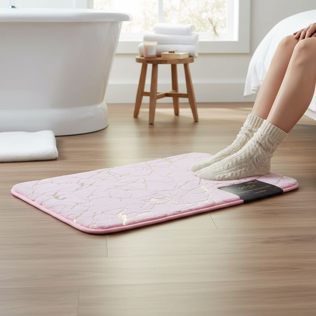 Gold Foil Foam Bath rugs 18x30"
