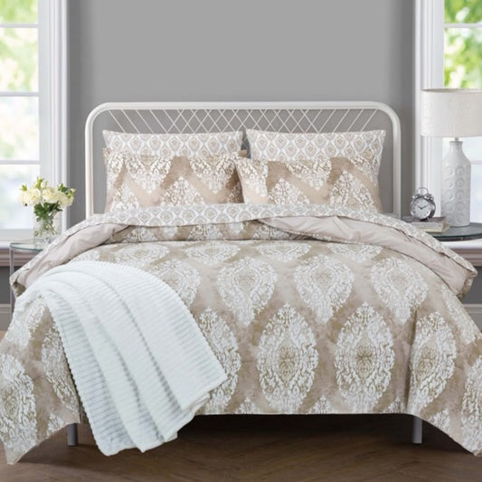 Queen size reversable comforter set 8 piece